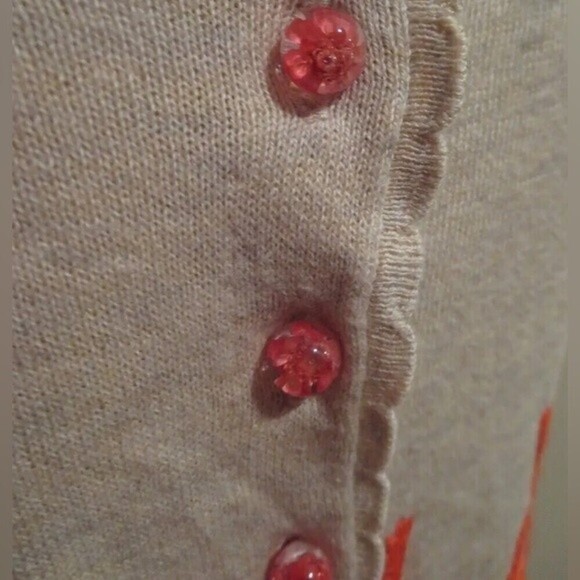 Moth Anthropologie Peplum Short Sleeve Fanning‎ Flame Sweater Size Medium - Picture 9 of 15